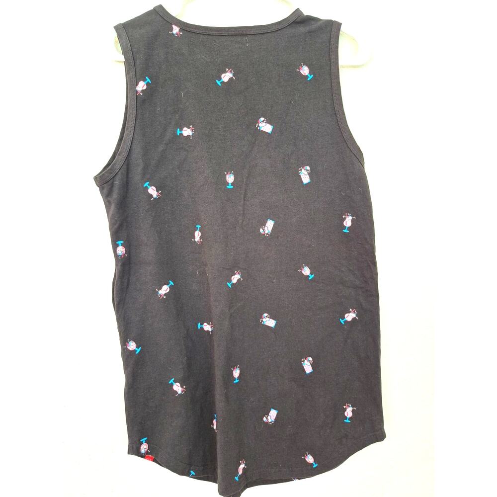 Asphalt Yacht Club Mens Tank Size S Black Pink Cocktail Theme Colorful Summer - Picture 2 of 5